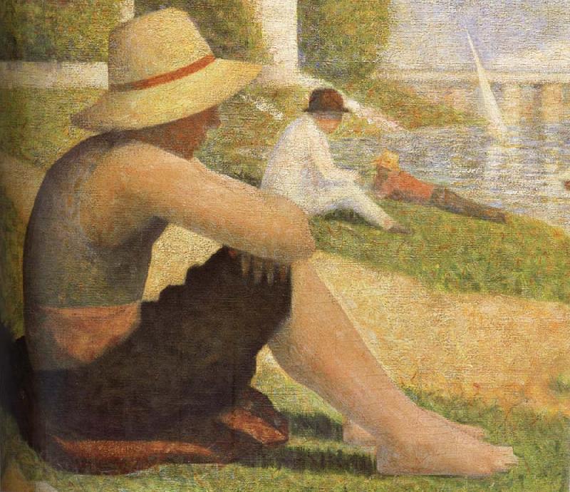 Georges Seurat The Boy Wearing hat on the ground Germany oil painting art